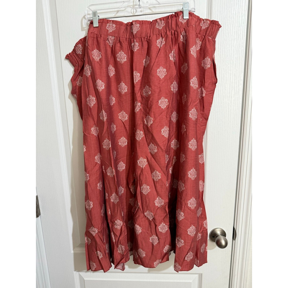 Women's BLOOMCHIC Rust White Patterned pants Plus Size US 30 - Picture 1 of 6